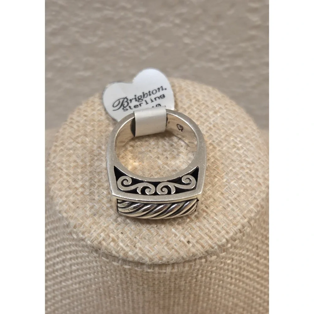 Retired Sterling Silver Brighton Rope & Scroll Ring R1210 Size 9 New Old Stock